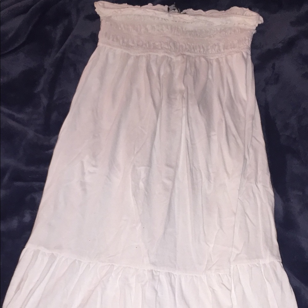 Strapless white dress